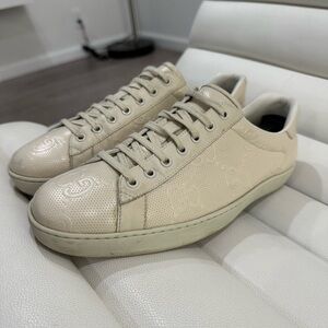 Gucci Logo Men's Cream Sneakers